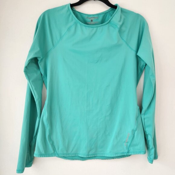 Brooks Teal Green Long Sleeve Athletic Shirt Workout Running Women's M - Picture 1 of 7